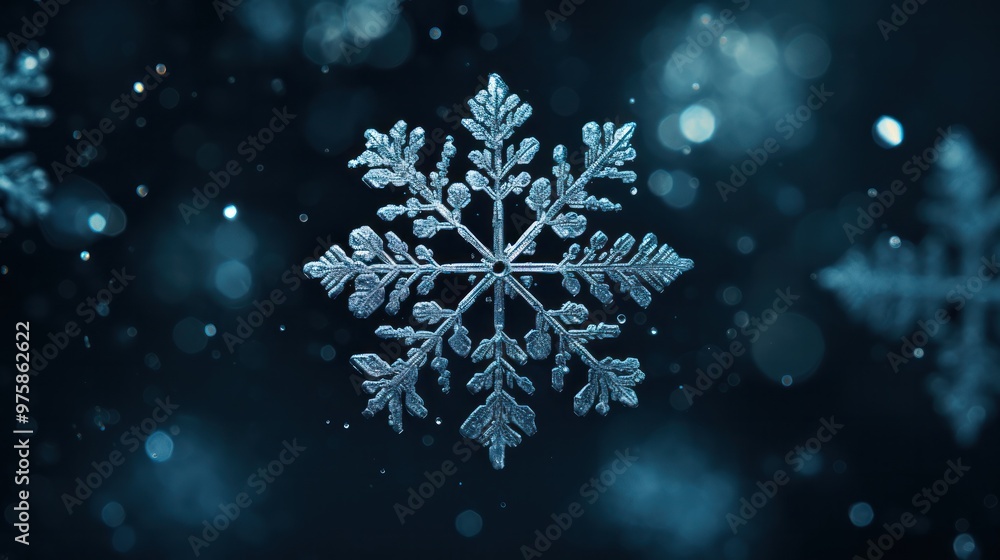 Close-up photo of snowflakes Close-up photo of snowflakes
