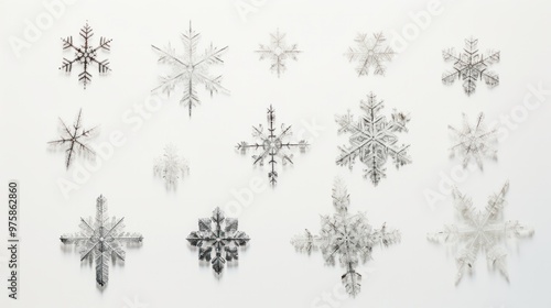 Close-up photo of snowflakes