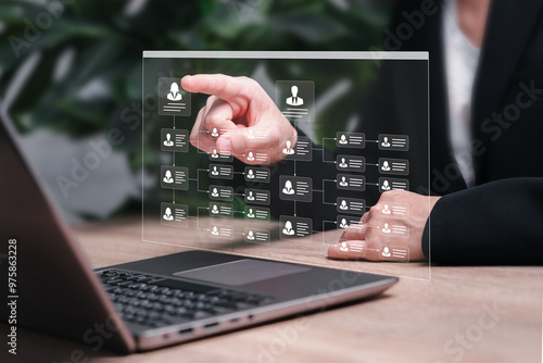 Organizational leaders, supervisors, employees chart of company levelling map, HR manage concept, Businesswomen Select organizational leaders, Business structure diagram, Employees' hierarchy table