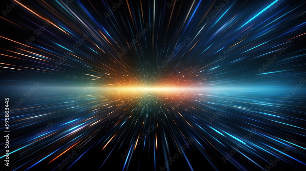 A close-up of a glowing line of light streaking across a dark background, representing the speed of light in modern information transmission. The light trail creates dynamic motion, A close-up of a glowing line of light streaking across a dark background, representing the speed of light in modern information transmission. The light trail creates dynamic motion,