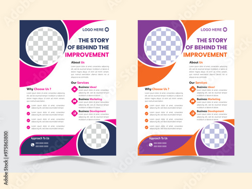  Five bundles of 2 templates of different colors a4 flyer template, modern business flyer template, abstract business flyer and creative design, perfect for creative professional business.