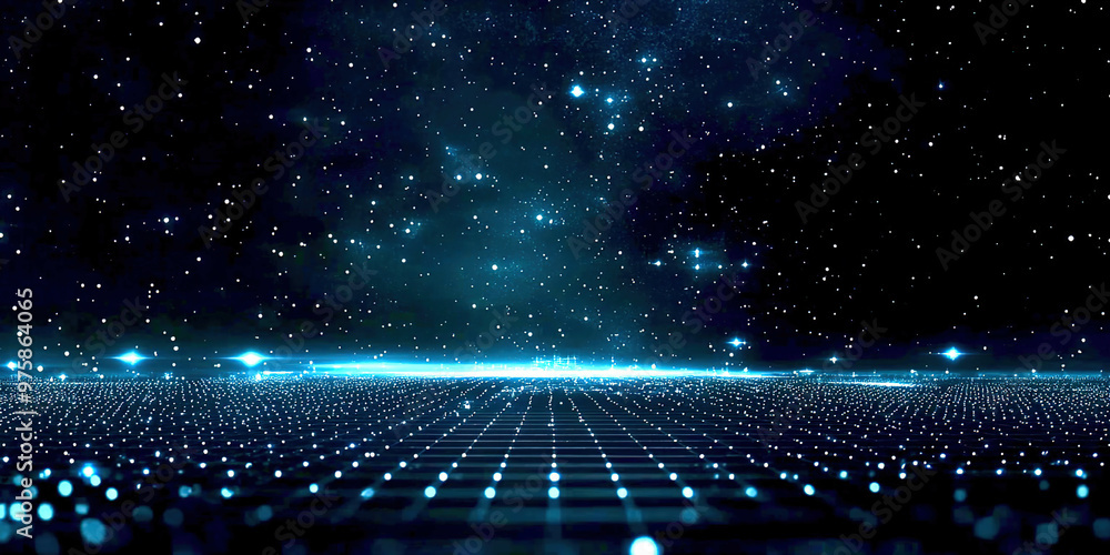 Obraz premium Futuristic digital sunrise