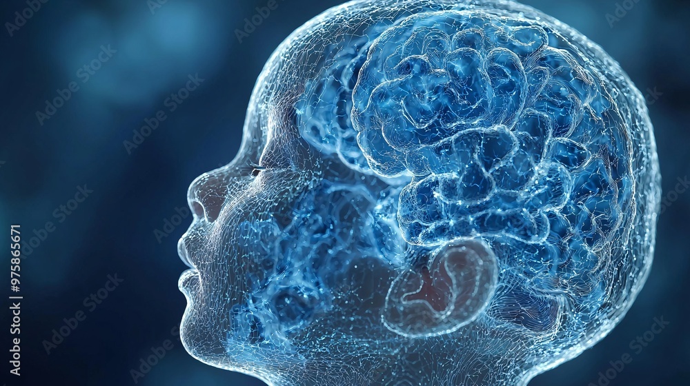 Create a 3D image of the early stages of fetal brain development ...