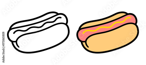 Cartoon hot dog icon