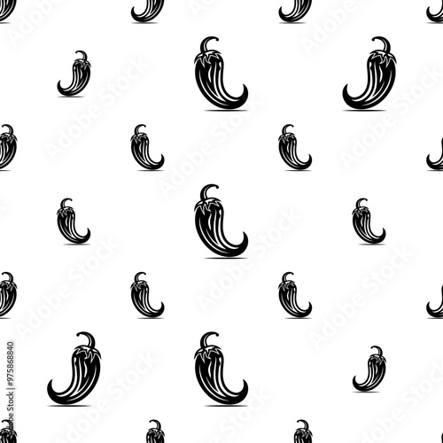 Chili Pepper Icon Seamless Pattern M_2408001