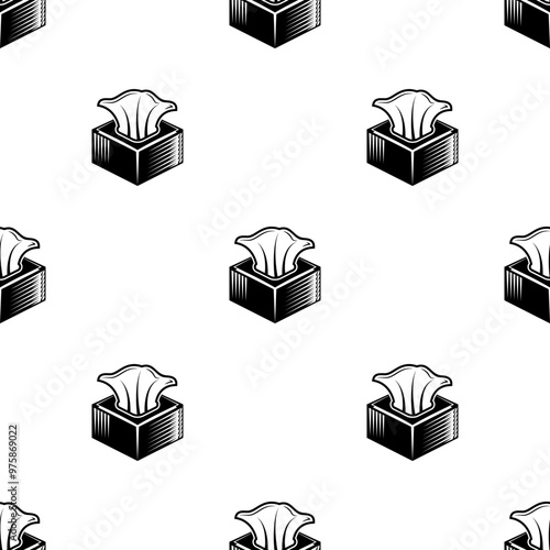 Tissue Box Icon Seamless Pattern M_2408001