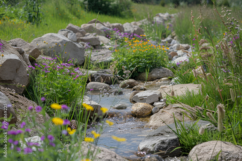Small rock bridge on the creek in rural ,Beautiful little pond in the park with stones and bright plants, Beautiful life nature, summer stream among green grass
Small rock bridge on the creek in rural ,Beautiful little pond in the park with stones and bright plants, Beautiful life nature, summer stream among green grass
