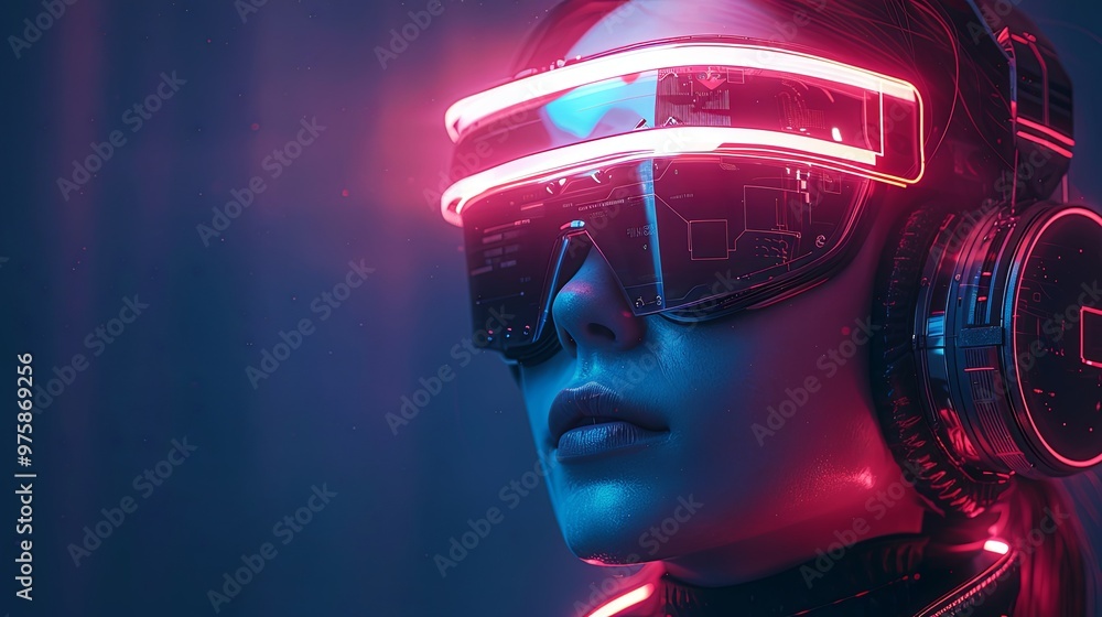 metaverse vr simulation gaming cyberpunk style, digital robot, 3d illustration rendering, virtual reality metaverse vr simulation gaming cyberpunk style, digital robot, 3d illustration rendering, virtual reality