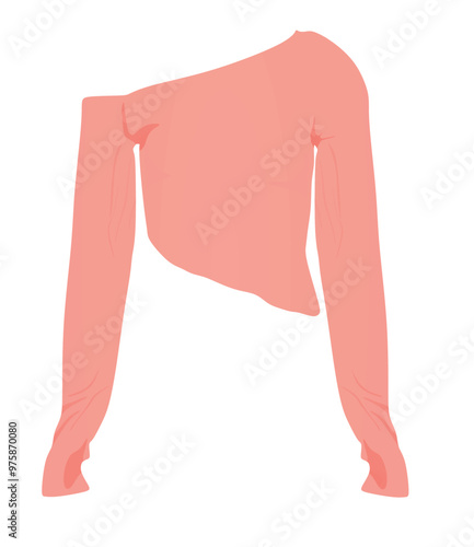 Pink  off shoulders t shirt. vector