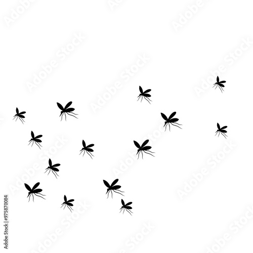 Swarm Of Flying Mosquitoes
