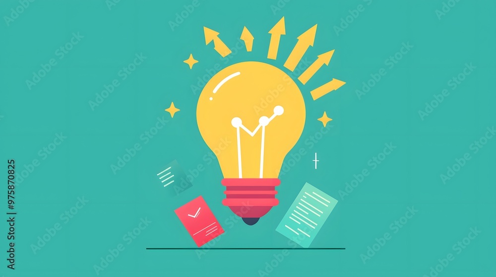 Light Bulb Idea Growth Upward Arrows Success Concept Light Bulb Idea Growth Upward Arrows Success Concept