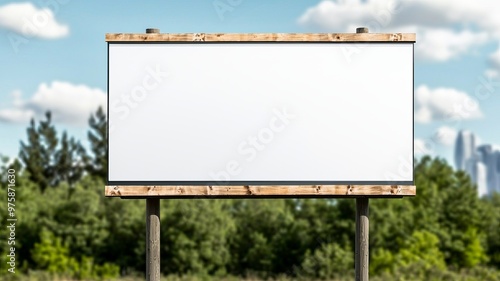 Wallpaper Mural A blank billboard stands in a green landscape, perfect for advertising space or creative marketing concepts. Torontodigital.ca
