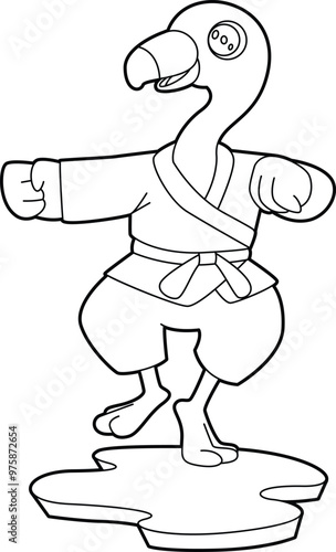 Flamingo Martial arts Animal Vector Graphic Art Illustration