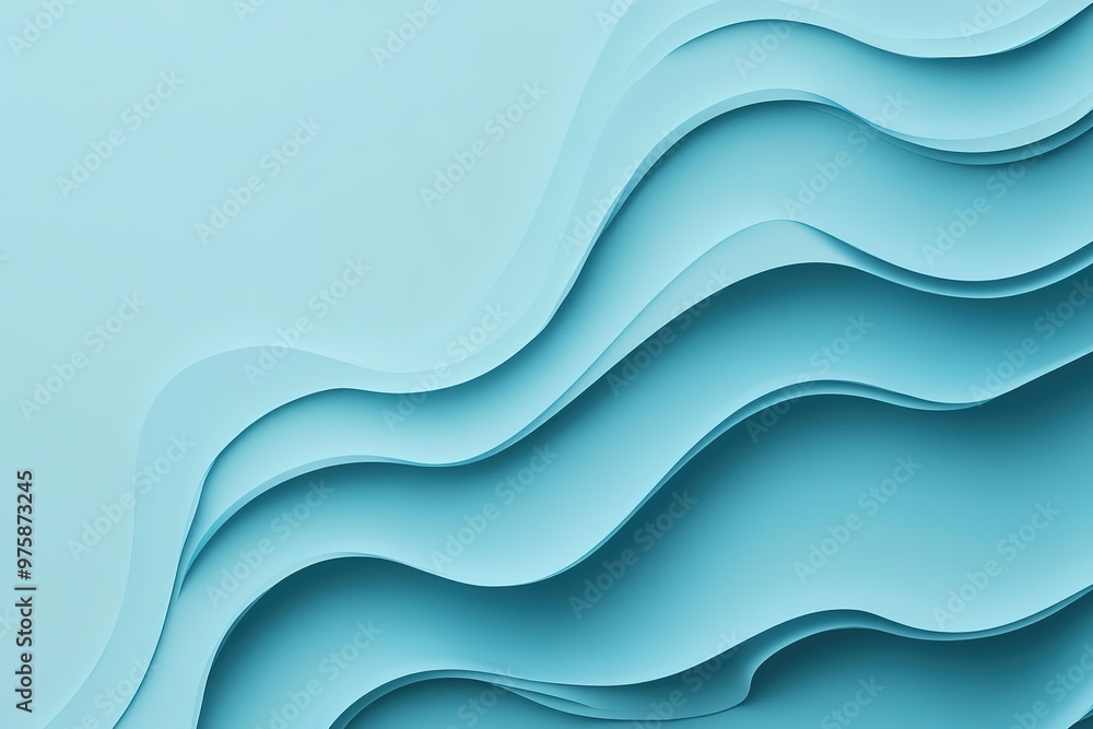 Blue wavy abstract paper layers background Blue wavy abstract paper layers background