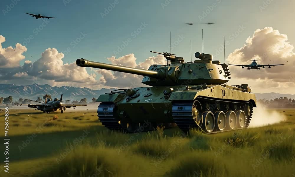 battle tanks on the ground and fighter planes in the sky battle tanks on the ground and fighter planes in the sky