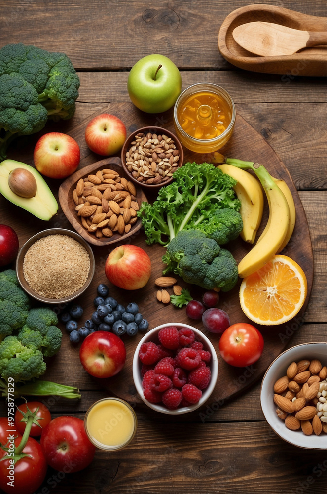 Vegetables and fruits on the table Vegetables and fruits on the table