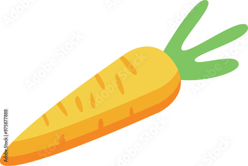 This isometric icon of a fresh orange carrot with a green top is perfect for any project related to healthy eating or fresh produce
