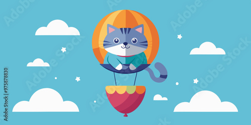 cat in a air balloon