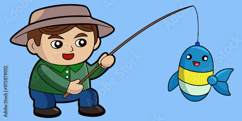 fisherman with a fishing rod