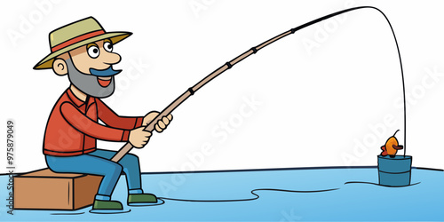 fisherman with a fishing rod