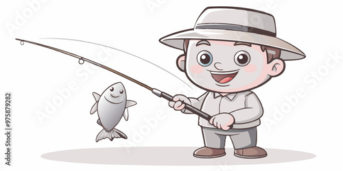 fisherman with a fishing rod