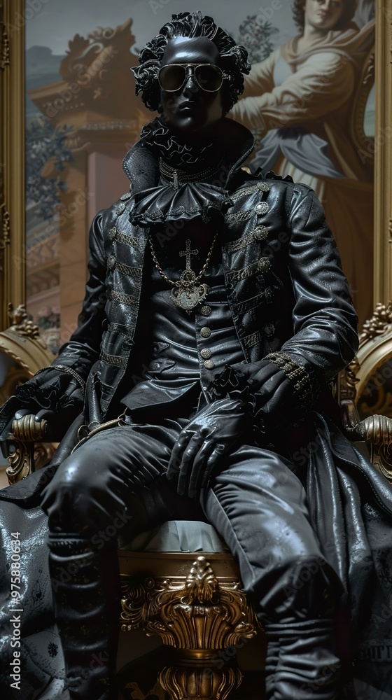 A Portrait of a Man in a Leather Jacket and Gloves A Portrait of a Man in a Leather Jacket and Gloves