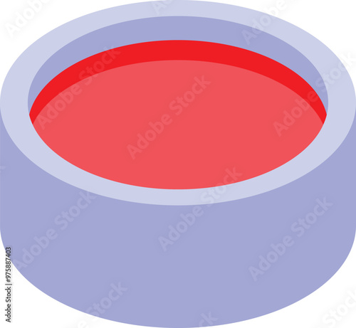 Free Download Round container holding red ink, chemical product for textile or paper printing - GFXLoad