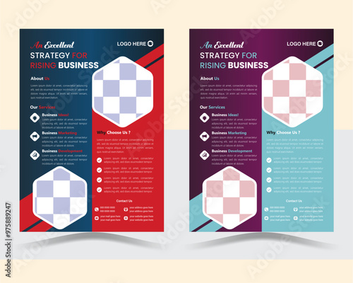  Five bundles of 2 templates of different colors a4 flyer template, modern business flyer template, abstract business flyer and creative design, perfect for creative professional business.