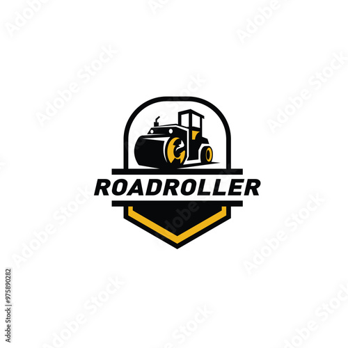 Vector logo of asphalt paving road works