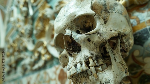 Human Skull Close Up: A Macabre Reminder of Mortality