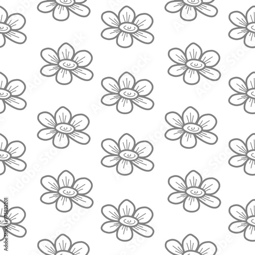 Flower pattern background. cherry blossom pattern background. Flower Doodle pattern. Flower seamless pattern background. Floral pattern seamless. 