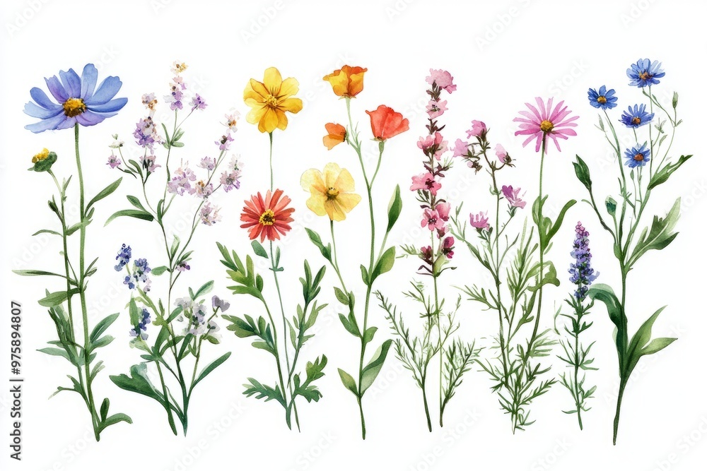 A beautiful collection of various wildflowers in vibrant colors, evoking the essence of nature and springtime. A beautiful collection of various wildflowers in vibrant colors, evoking the essence of nature and springtime.