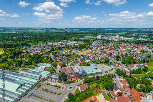 Ausblick auf die kleine Stadt Rain am Lech nahe der Mündung des Lech in die Donau photo