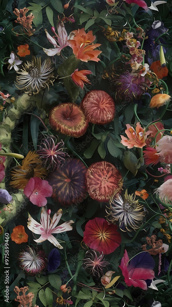 Fototapeta premium Beautiful florals ornament background