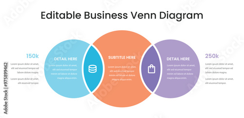 Flat and Editable Venn Diagram