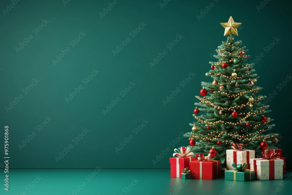 New Year's background with a Christmas tree, a place for text New Year's background with a Christmas tree, a place for text