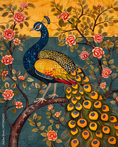 Peacock – Kalamkari painting of a peacock