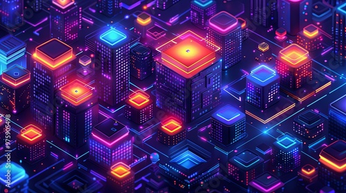 NFT virtual land is an own-able area of digital land on a metaverse platform, NFT real estate is parcels of virtual land minted on the blockchain, conceptual illustration photo