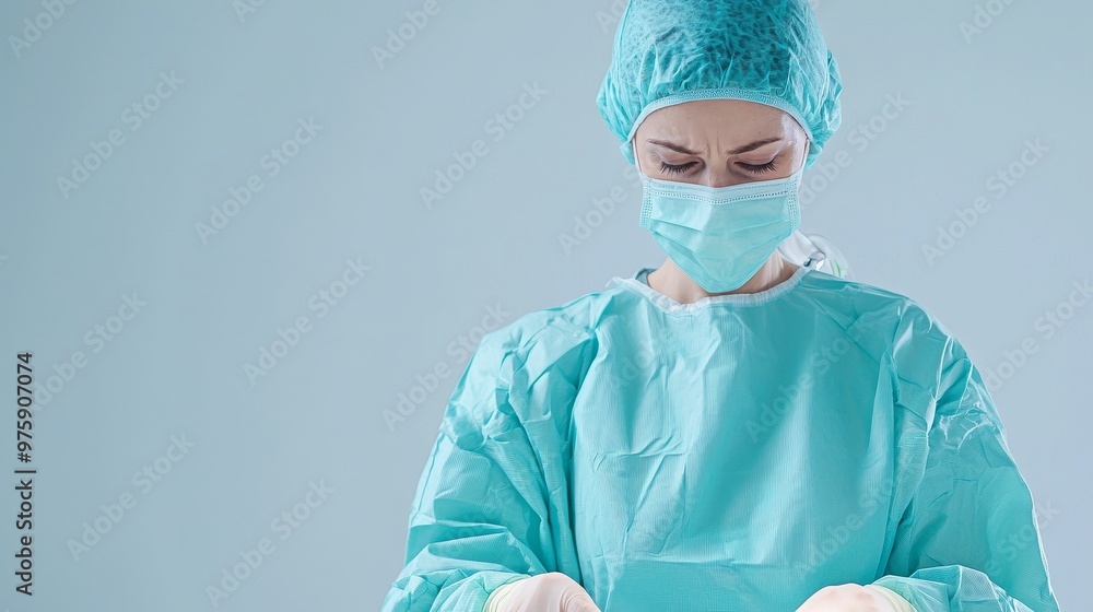 Surgeon preparing to remove tonsils in a sterile operating room, focus on precision, Medicine, Tonsils Surgeon Surgeon preparing to remove tonsils in a sterile operating room, focus on precision, Medicine, Tonsils Surgeon