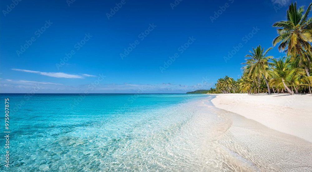 Tropical Beach with Clear Blue Water Tropical Beach with Clear Blue Water