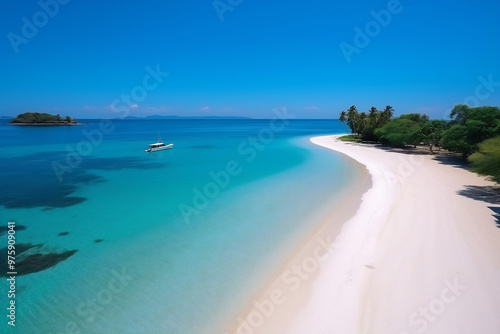 Top view of crystal clear turquoise water. Aerial view of the rippled texture of sea surface background