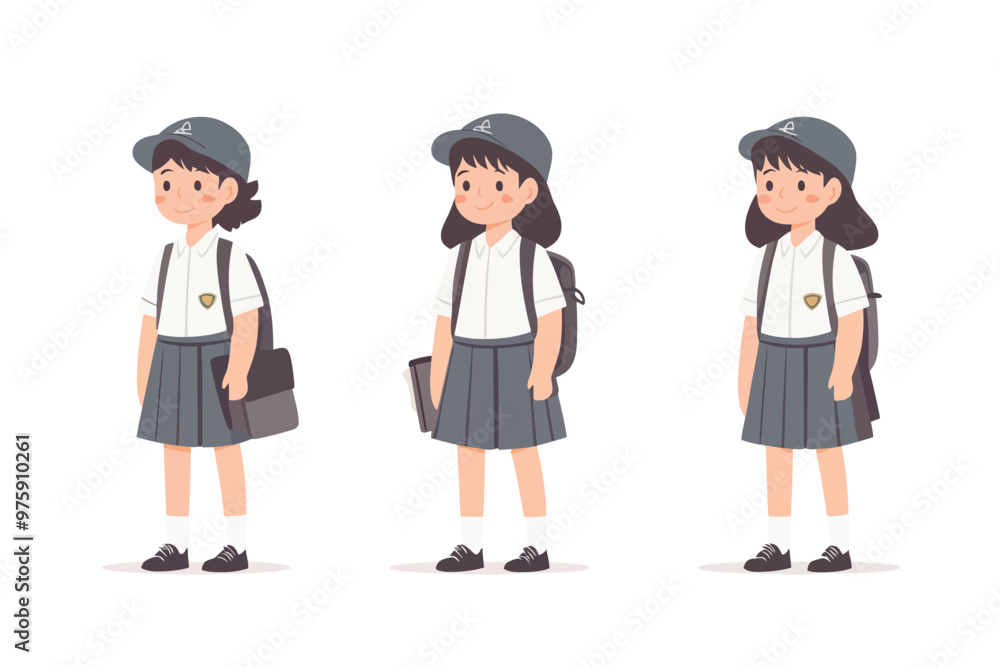 Small cute children wearing school uniform Small cute children wearing school uniform