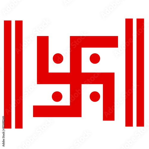 Swastik Red Illiustration - Navaratri, Indian symbol, Diwali, Indian wedding, Indian festival photo