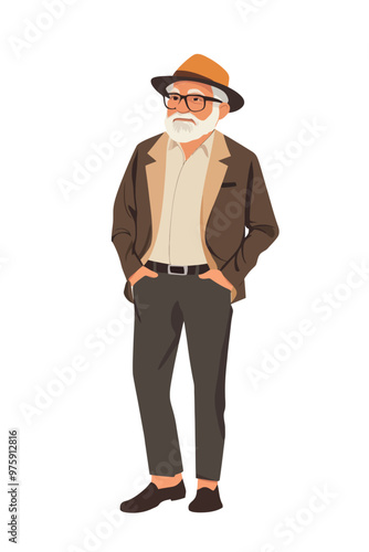 An old man wearing an uniform