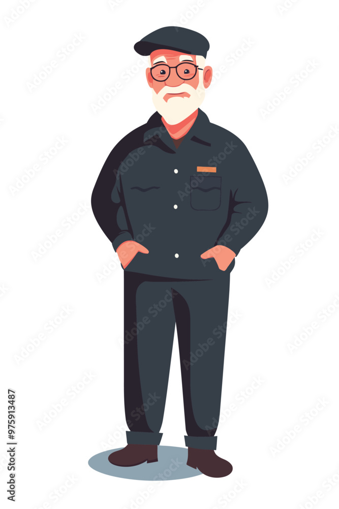 An old man wearing an uniform An old man wearing an uniform