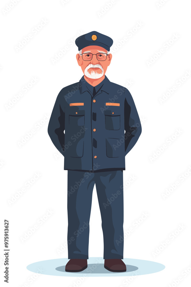 An old man wearing an uniform An old man wearing an uniform