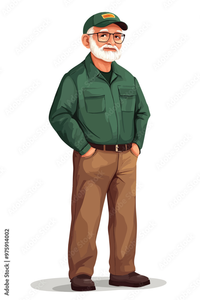 An old man wearing an uniform An old man wearing an uniform