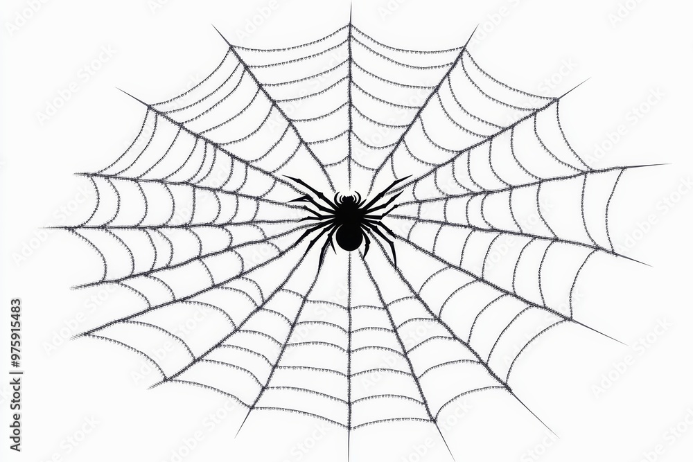 Obraz premium Spider Web on a white background.