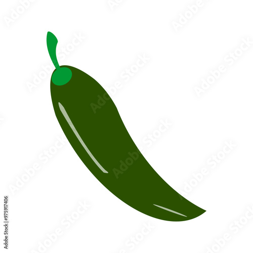 green cayenne pepper with green twigs