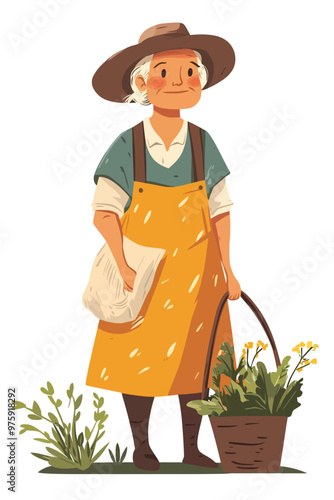 Granny with flowers